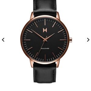 Boulevard Black and Rose Gold Watch